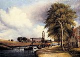 The Lock At Stanton On The Little Ouse In Norfolk by Frederick William Watts